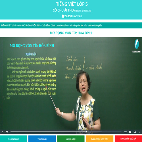Khóa học TIẾNG VIỆT LỚP 5 cô Chu Ái Thu - 09 tháng