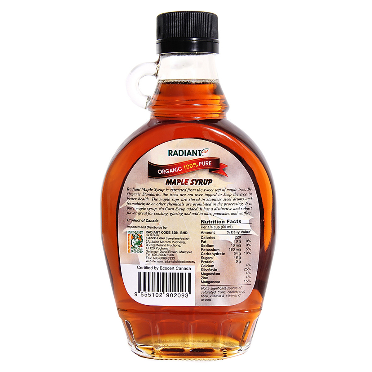 (Si rô) Maple Syrup cây phong hữu cơ lớp A ( 250ml - Radiant