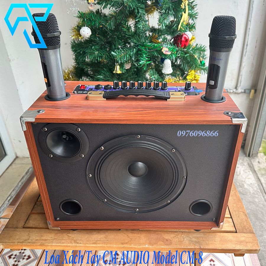 Loa Xách Tay CM AUDIO Model CM-8 bass 20 8 nút điều chỉnh Vỏ gỗ sơn bóng mặt lưới kim loại hàng chính hãng nhập khẩu mẫu mới nhất 2023 bảo hành 6 tháng