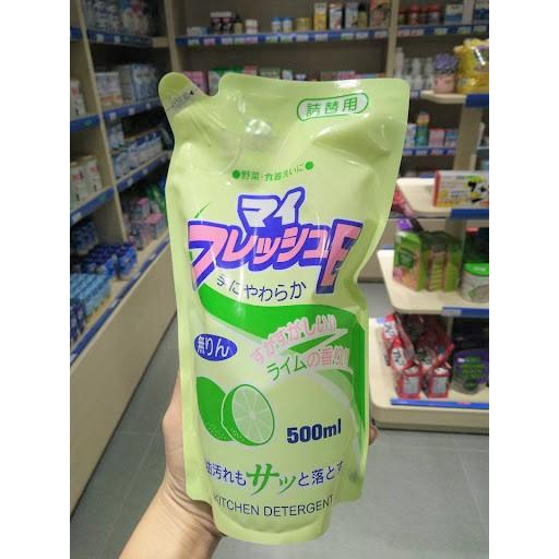 Nước rửa chén hương chanh loại túi 500ml Rocket Nội địa Nhật Bản