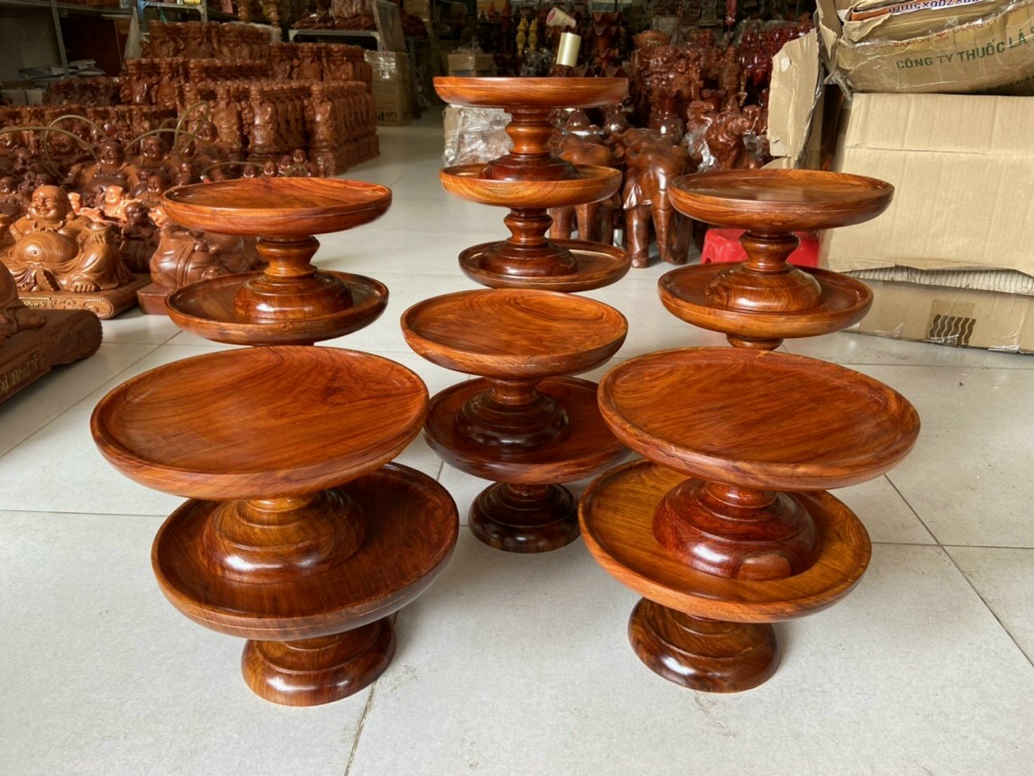 Đĩa trái cây gỗ hương ngang 30 cm