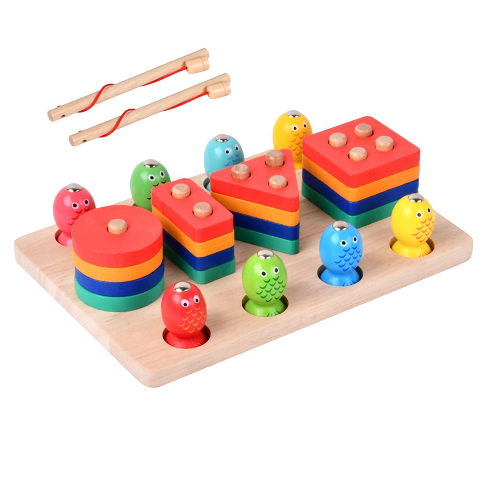 Wooden Sorter Stacking Toy Develop Fine Motor Skill for Toddlers Kids