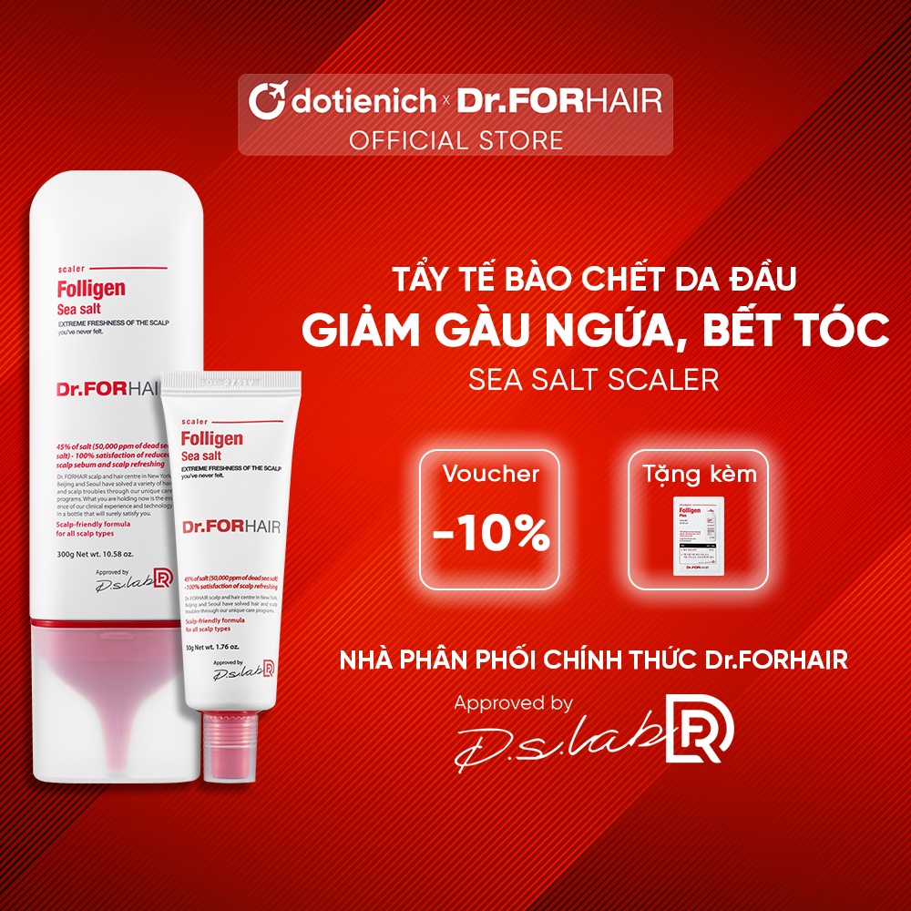 Tẩy da chết da đầu Dr.FORHAIR chuyên sâu, làm sạch gàu tận gốc Dr For Hair Sea Salt Scaler