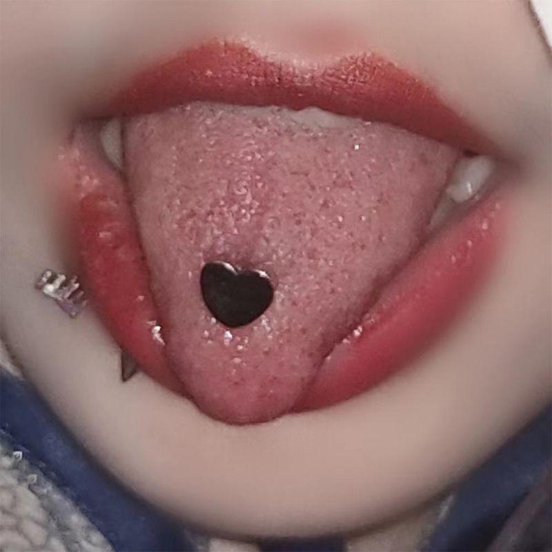 Khuyên Lưỡi Hình Trái Tim - Khuyên Thép Y Tế Không Gỉ - Khuyên lưỡi cao cấp - 69STORE