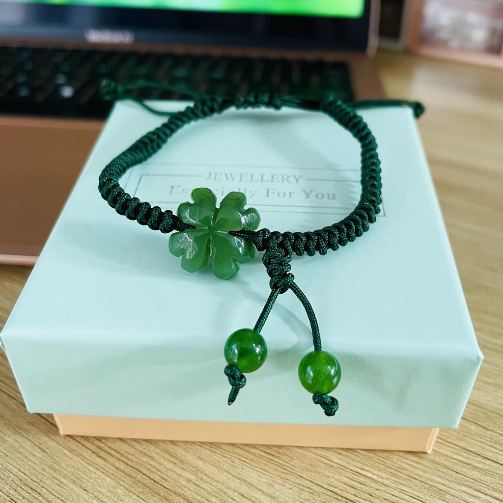 Vòng tay nữ cỏ 4 cánh may mắn bình an tài lộc hợp tất cả các mệnh