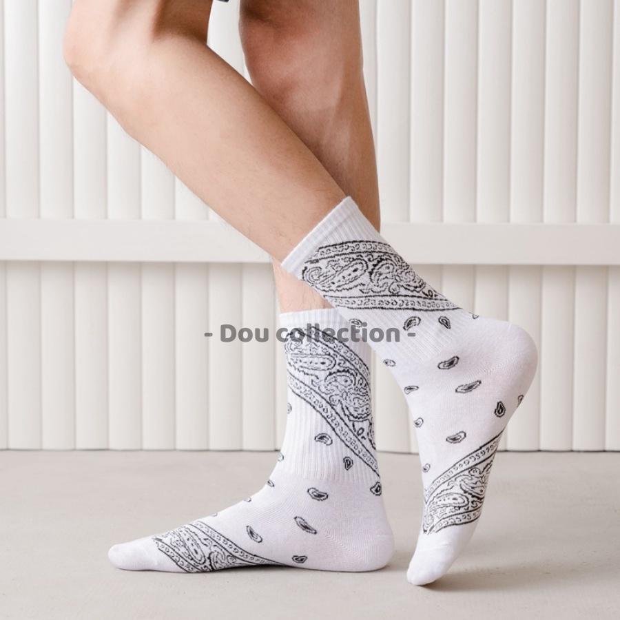 Vớ Tất Cotton Unisex Cổ Cao Họa Tiết BANDANA Phong Cách Đường Phố Cá Tính - Mã TV021