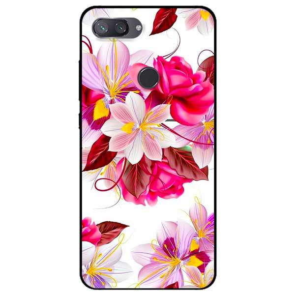 Ốp lưng dành cho Xiaomi Mi 8 Lite - Hoa Đỏ Nền Trắng