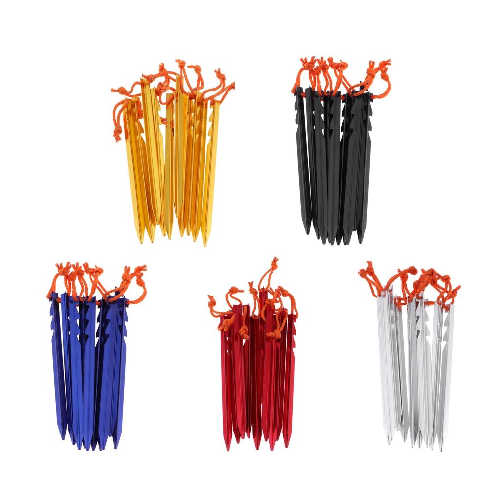 10 Pieces Aluminum Alloy Tent Pegs Stakes Outdoor Camping Accessories