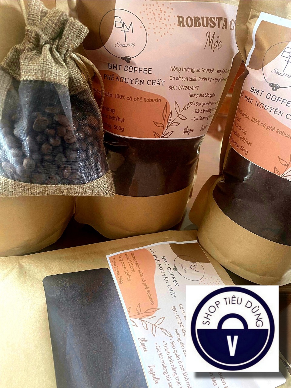 Cà phê Robusta nguyên chất rang MỘC 100% - Robusta Buôn Ma Thuột cafe từ Đắk Lắk 1 kg