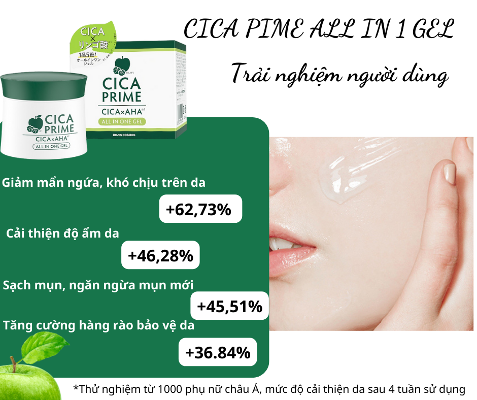 Gel dưỡng phục hồi da Cica Prime All In One Gel Nhật Bản 100g