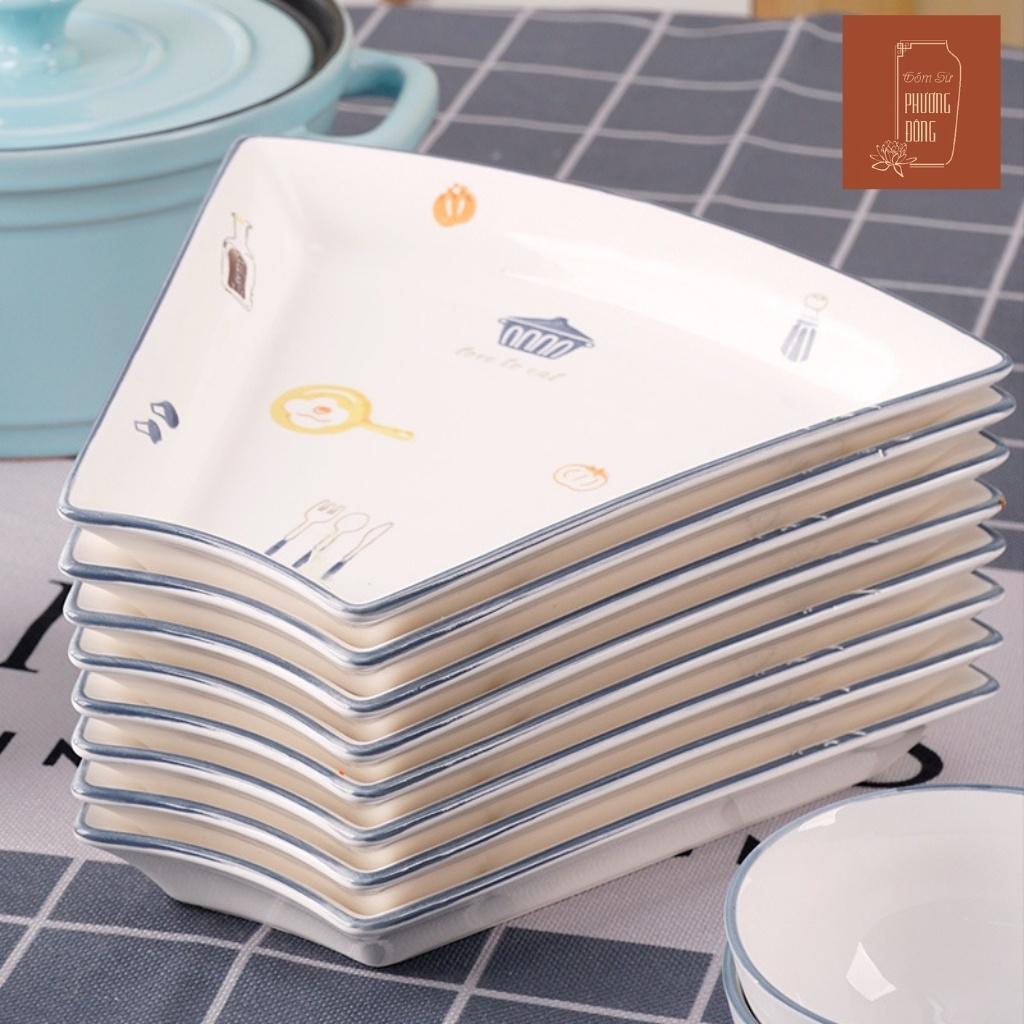 Bộ Bát Đĩa Mặt Trời Gốm Sứ  Cao Cấp Phong Cách Bắc Âu Mã PDS003 Họa Tiết Dễ Thương Hàng Sẵn