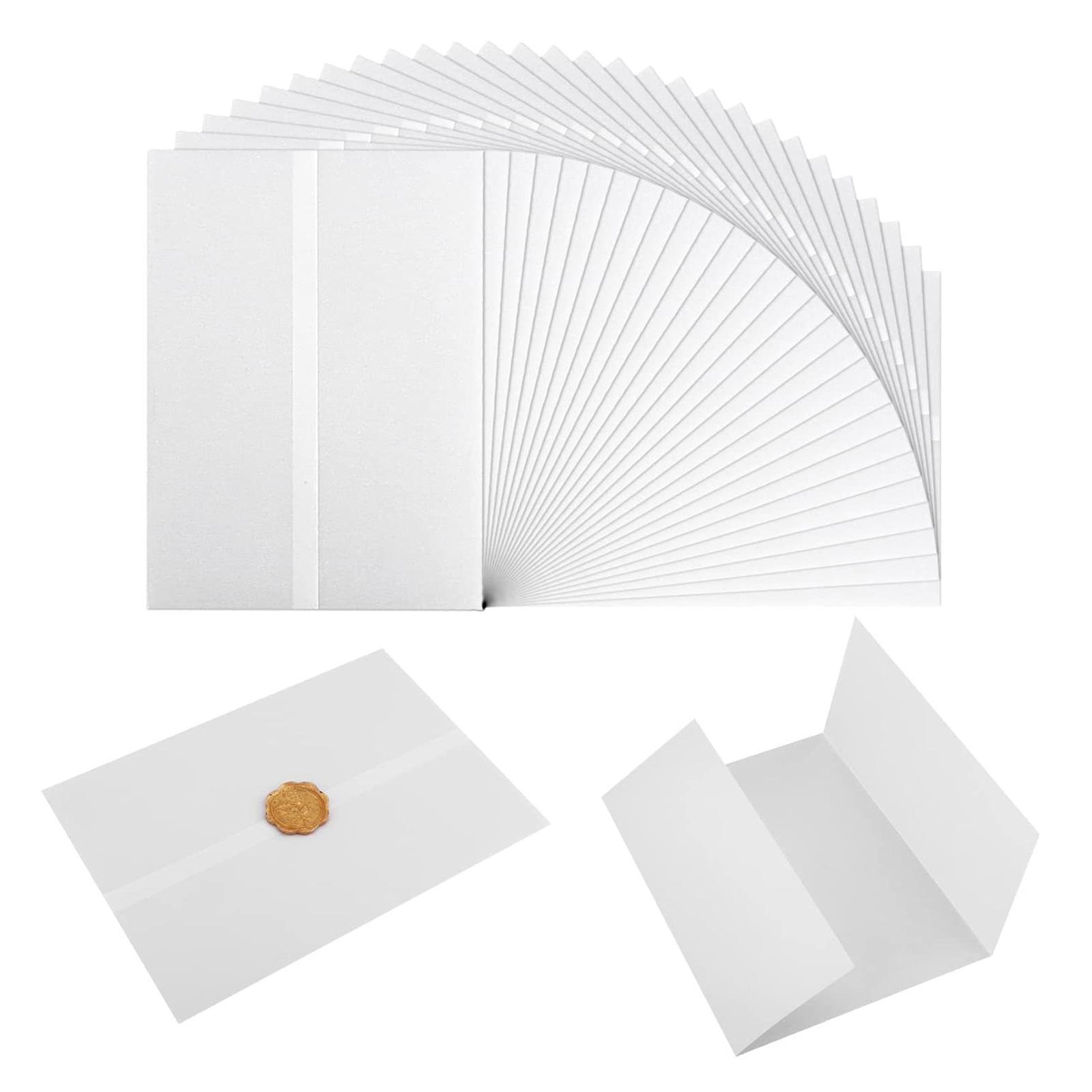 50Pcs Wedding Invitations Wrap, Paper Envelope Liners, Folded Invitations Jackets, Invitations Paper for Animation Sketching Baquet, Photo Overlays Cards