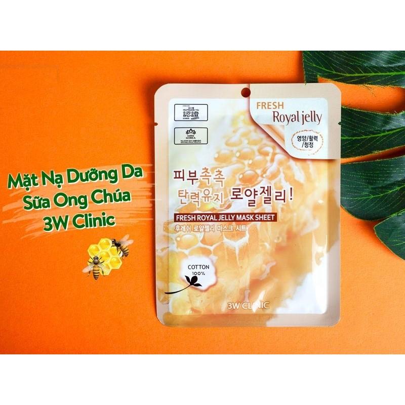Mặt Nạ Dưỡng Sáng, Săn Chắc Da Sữa Ong Chúa 3W Clinic Royal Jelly Mask Sheet 23ml