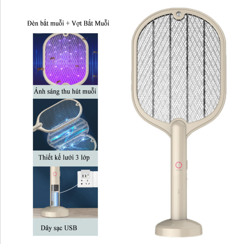 Vợt Bắt Muỗi Kiêm Đèn Thu Hút Muỗi , Diệt Muỗi - Cấp Độ Bảo Vệ IP20 - PIN Sử Dụng Lâu Dài - 2 Màu Lựa Chọn - Energy Green Lighting - Có Video