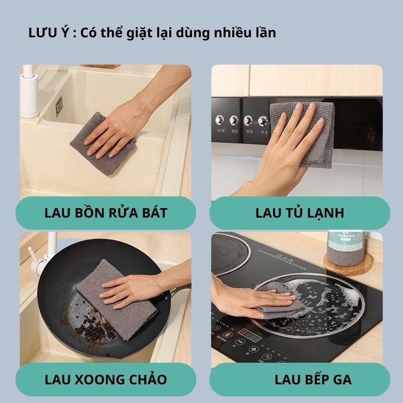 Cuộn Khăn Lau Bếp Đa Năng Than Tre Có Thể Tái Sử Dụng Nhiều Lần - Hàng chính hãng