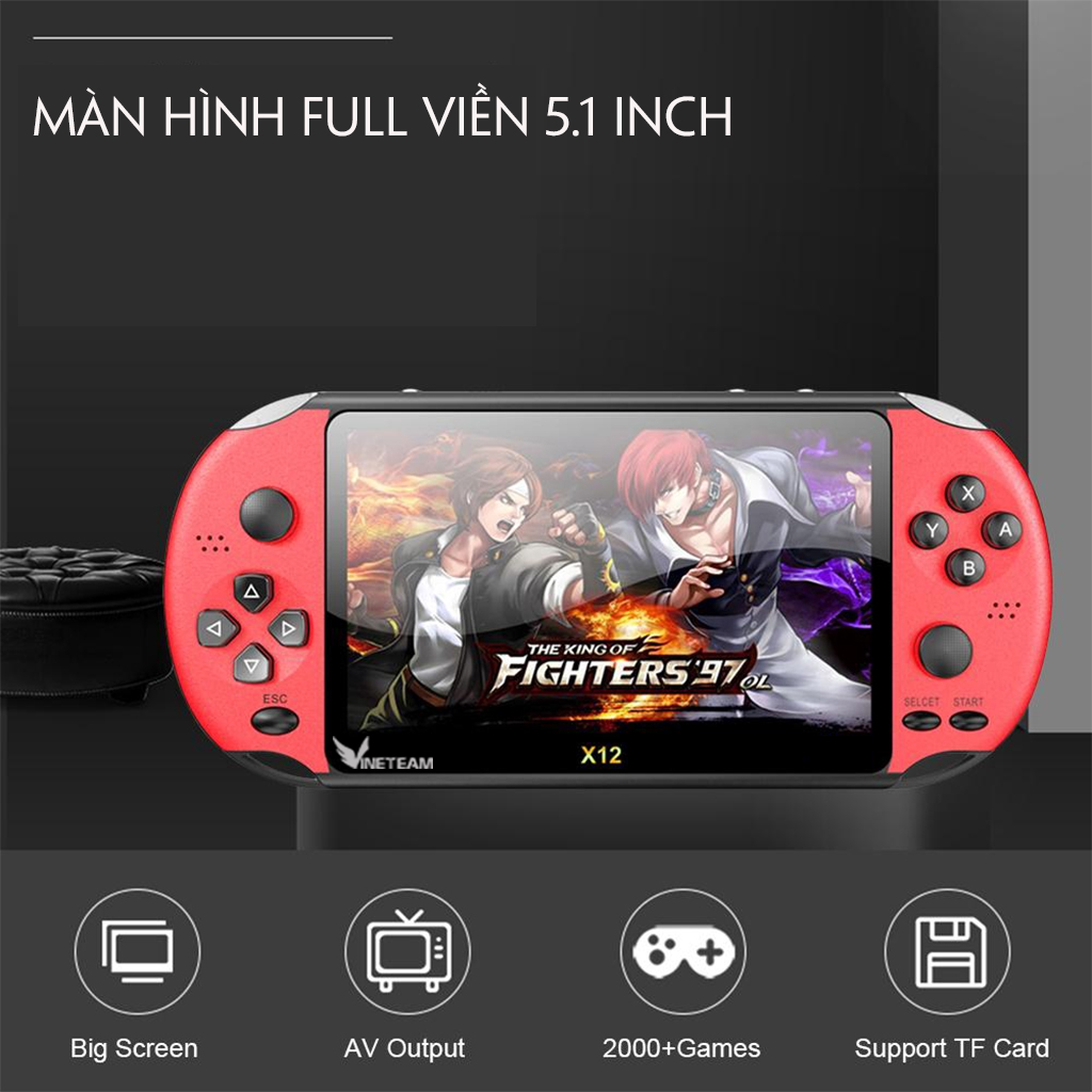Máy Chơi Game PSP VINETTEAM X12 Tay Cầm Chơi Game 5.1 Inch 8GB Video Game Người Chơi Tích Hợp Sẵn 2000 Trò Chơi- 4075- Hàng Nhập Khẩu
