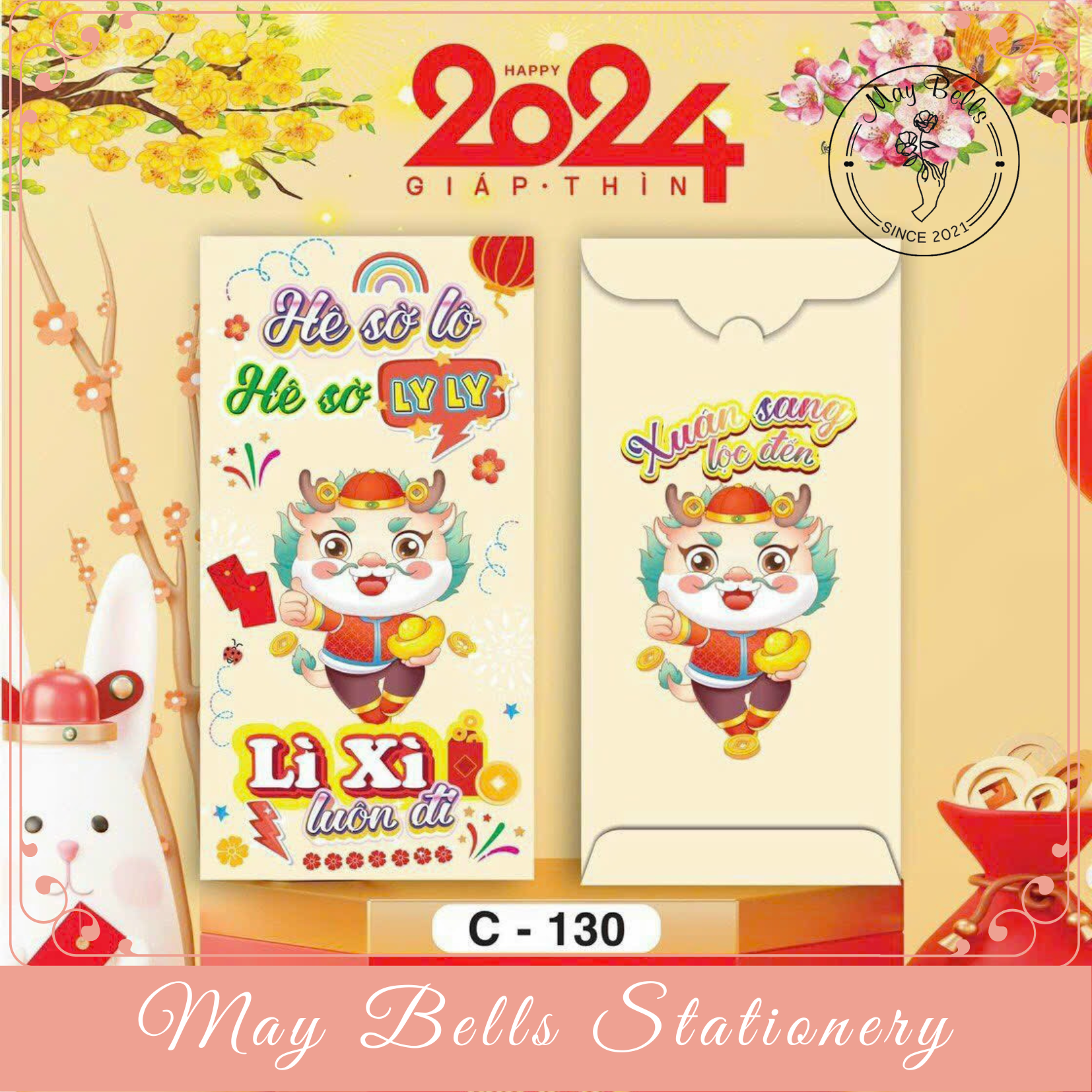 Bao Lì Xì Tết 2024 Giáp Thìn Mẫu HOT TREND Được Chọn Mẫu, Bao Lì Xì Mừng Tuổi Cao Cấp, Sang Trọng, Dễ Thương