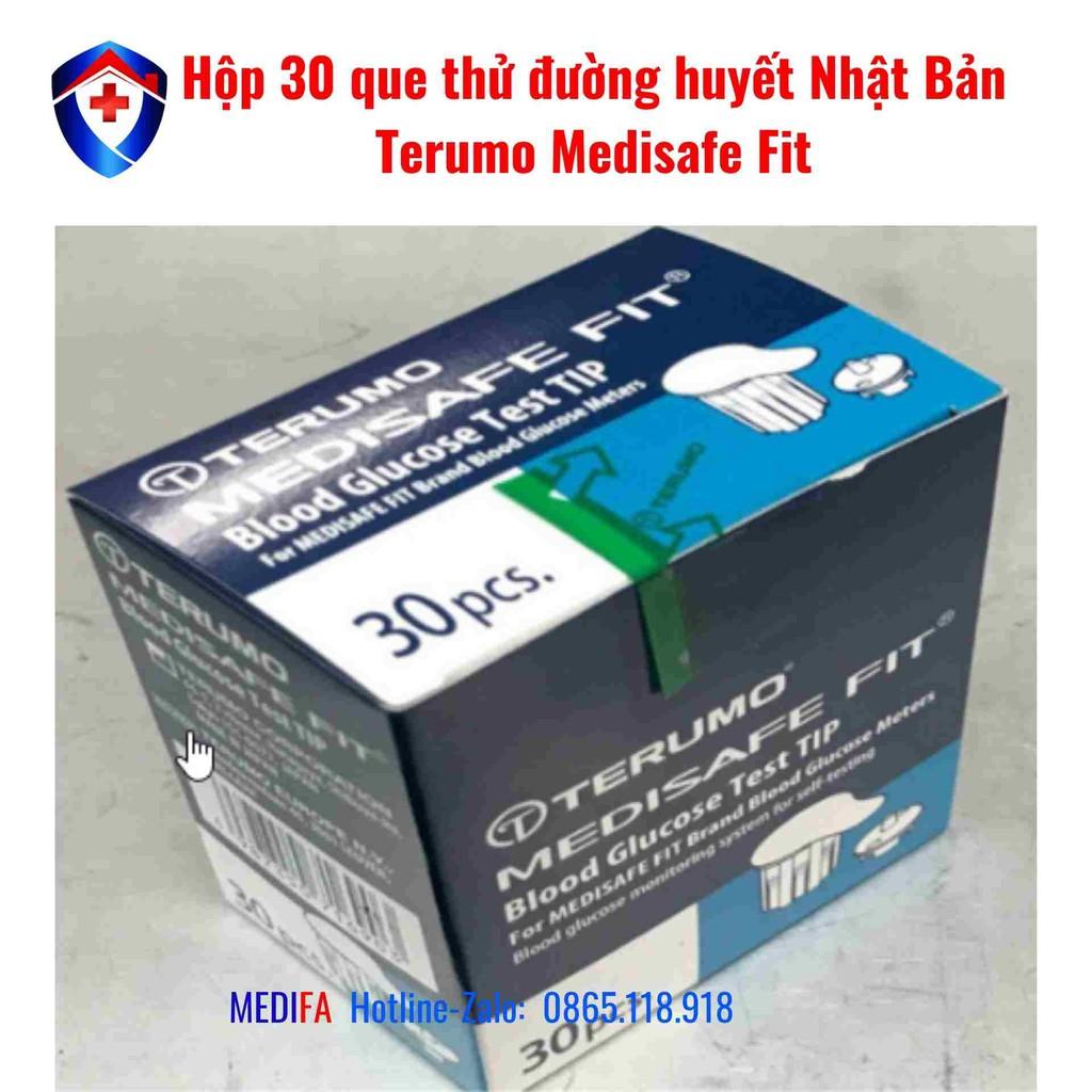 Hộp 30 que thử đường huyết tiểu đường Nhật Bản Terumo Medisafe Fit, niêm phong riêng từng que