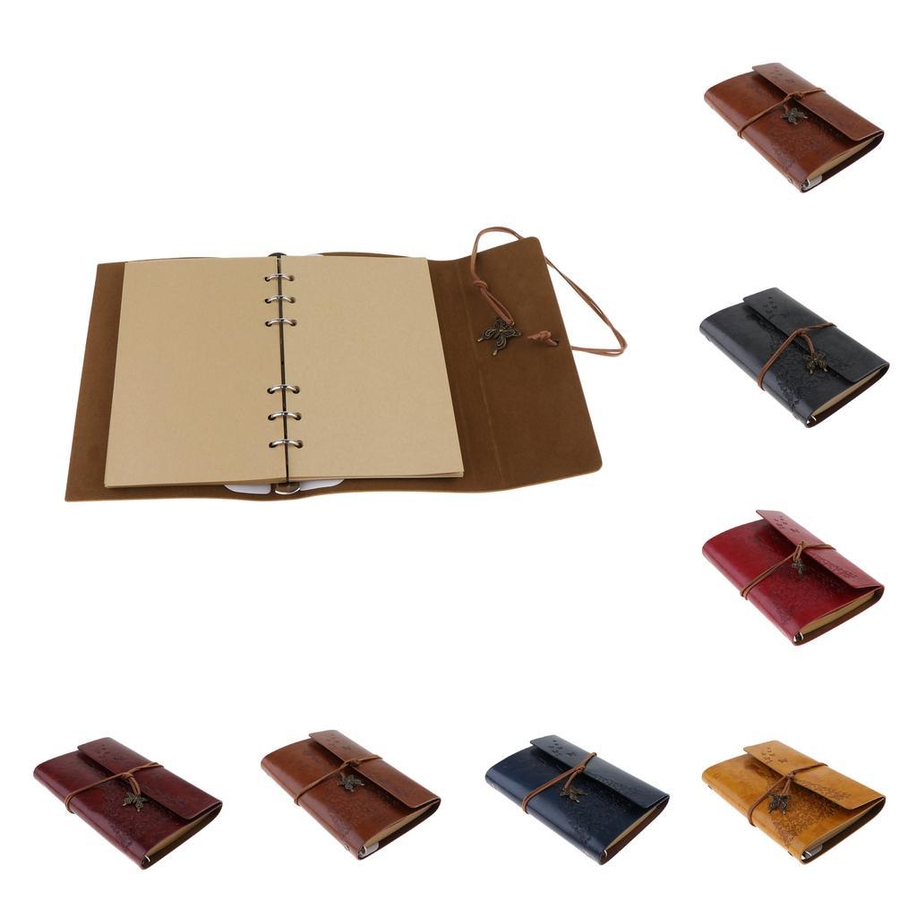 Leather Journal Notebook Portable Loose Leaf Blank Notebook  Yellow