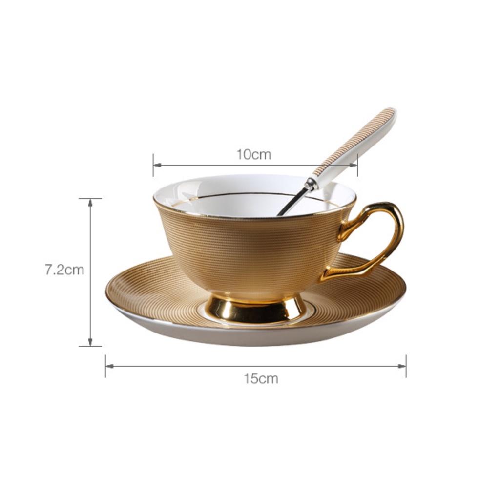 Ấm Chén Sứ Xương mạ vàng Kèm Bình đường Rót sữa Cao Cấp.