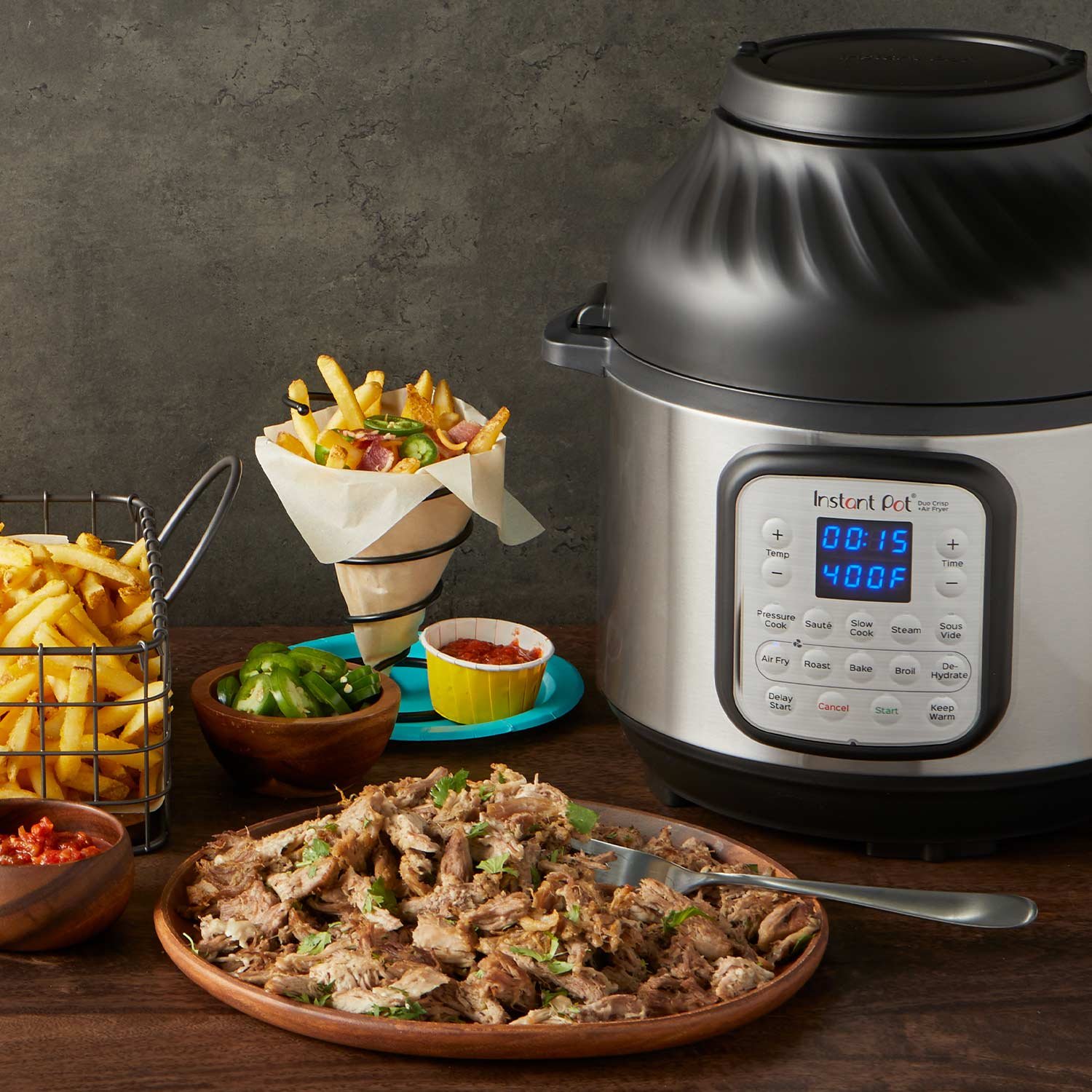 Nồi Áp Suất Điện Đa Năng Kết Hợp Nồi Chiên Không Dầu INSTANT POT DUO CRISP 11-IN-1 Dung Tích 8L - Hàng Chính Hãng