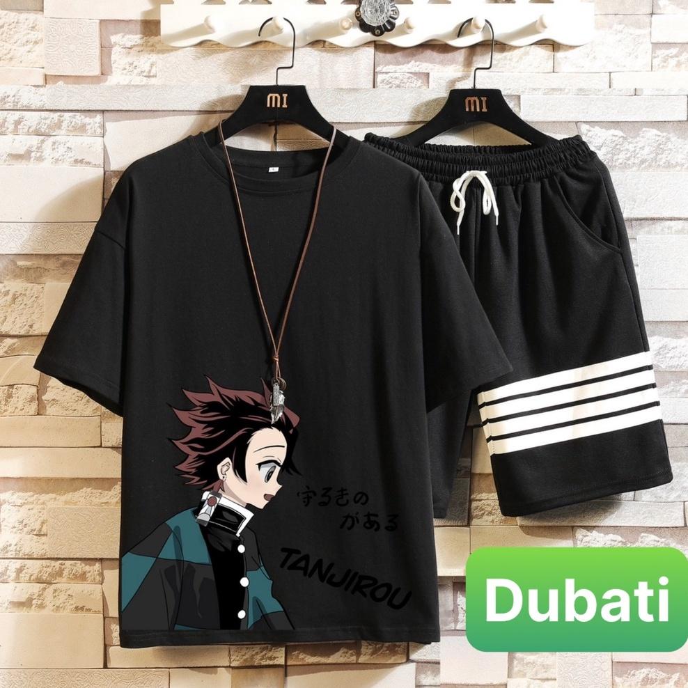 Bộ Thể Thao Nam Tanjirou, Set Đồ Bộ Nam Chất Thun Co Giãn, Năng Động Mùa Hè, Hot Trend 2022- Dubati Fashion