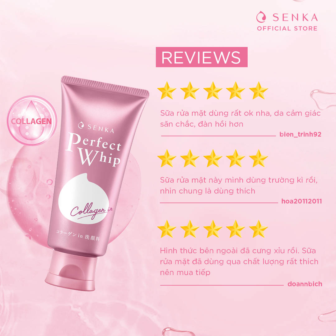 Sữa Rửa Mặt Ẩm Mịn Và Săn Chắc Da Senka Perfect Whip Collagen In 14839 (120g)