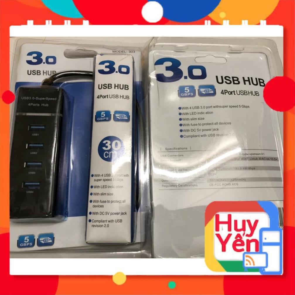 Hub chia USB 3.0 Superspeed 4 Port(Bộ chia 1 cổng USB ra 4 cổng USB, chuẩn 3.0, Đảm bảo cả 4 thiết bị hoạt động  tốt)