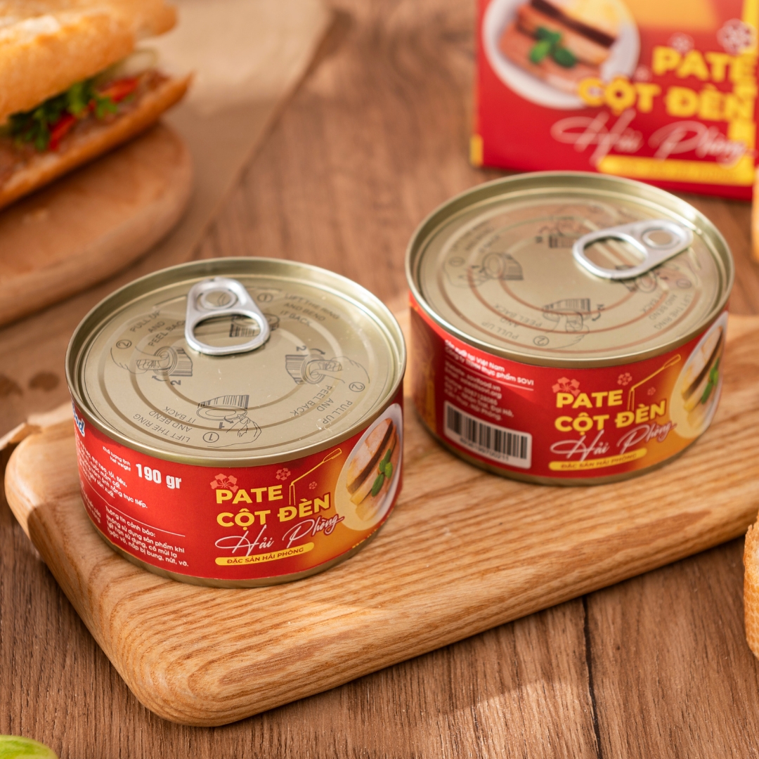 Pate Cột Đèn Hải Phòng Sovifood - Pate Lon Thanh Trùng Tiện Lợi, Nhiều Thịt Ít Gan, OCOP 3 Sao - 190G