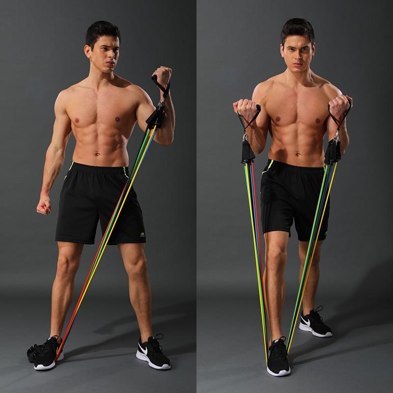 Dây ngũ sắc tập Gym Full body tại nhà 5 màu 5 mức kháng lực