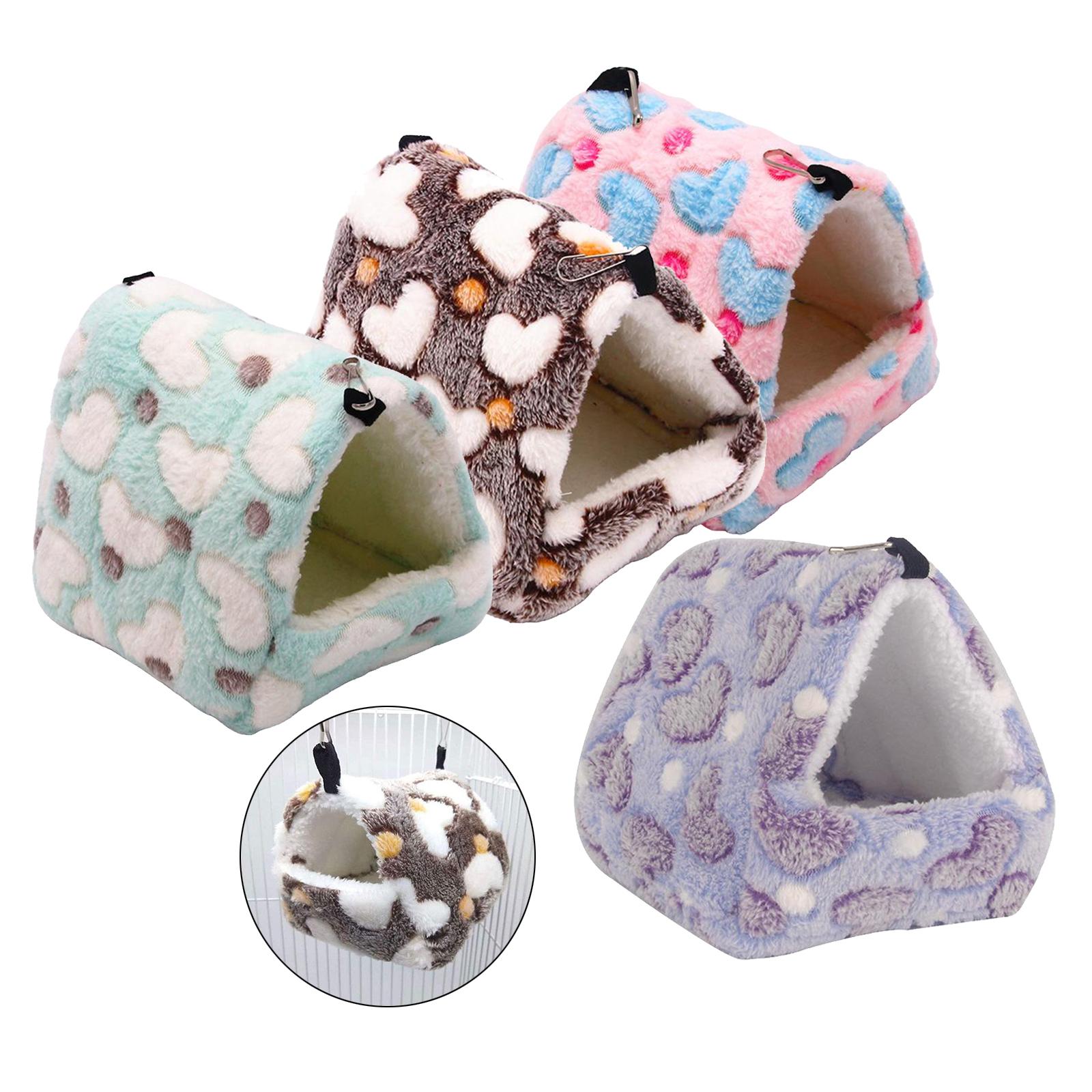 Pet Warm Guinea Pig Bed House Animals Hamster Hammock Cage Purple 14x12cm