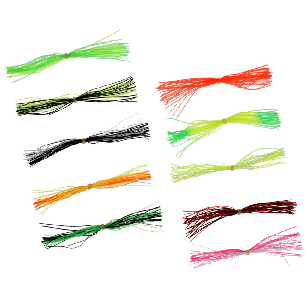 10 Pcs Bundles Fly Tying Threads Skirts for Fishing Flies Lure Beard Making