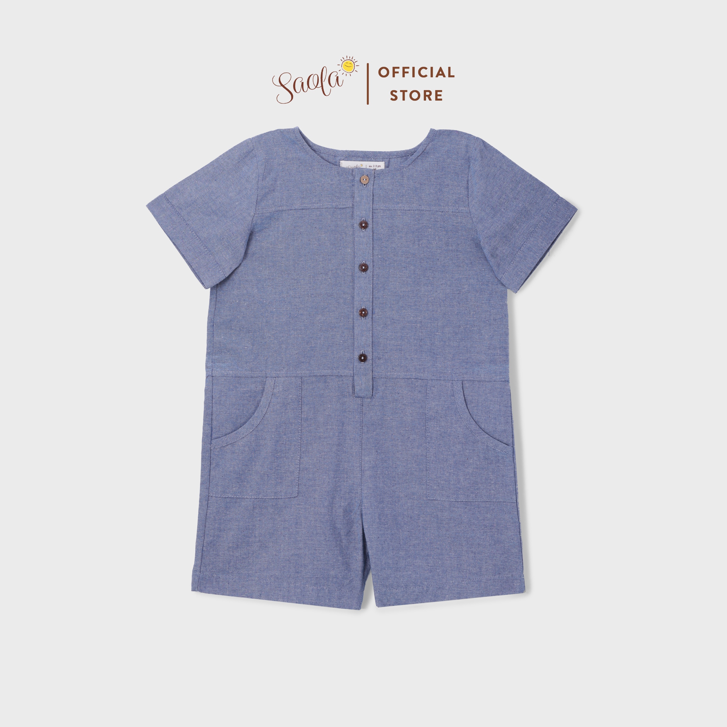 Áo liền quần/ Jumpsuit Bé Trai/ Bé Gái Chất Linen Cao Cấp - SERKAN OVERALL- JSL006 - SAOLA KIDS CLOTHING