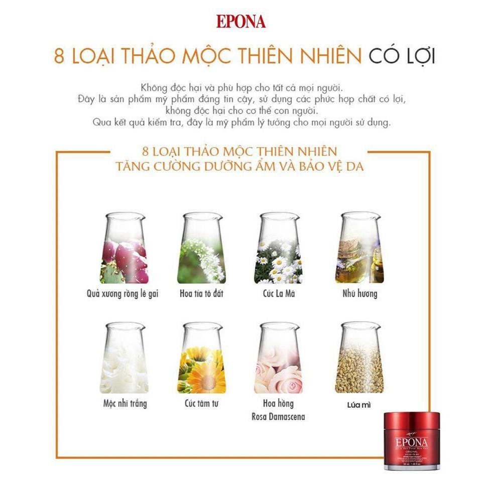 Kem Dưỡng Da Chống Lão Hóa, Dưỡng Sáng Da Dầu Ngựa Epona All In One Total Skin Care Intensive 50ml