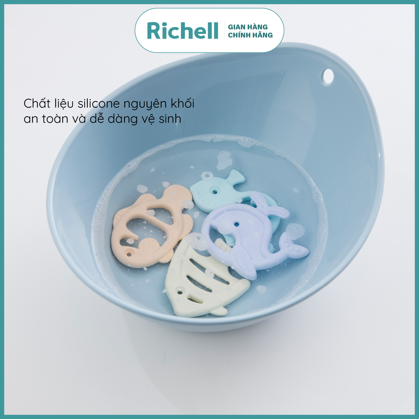 Gặm nướu silicone nguyên khối Richell Nhật Bản sinh vật biển gặm nướu đồ chơi cho bé | Baby