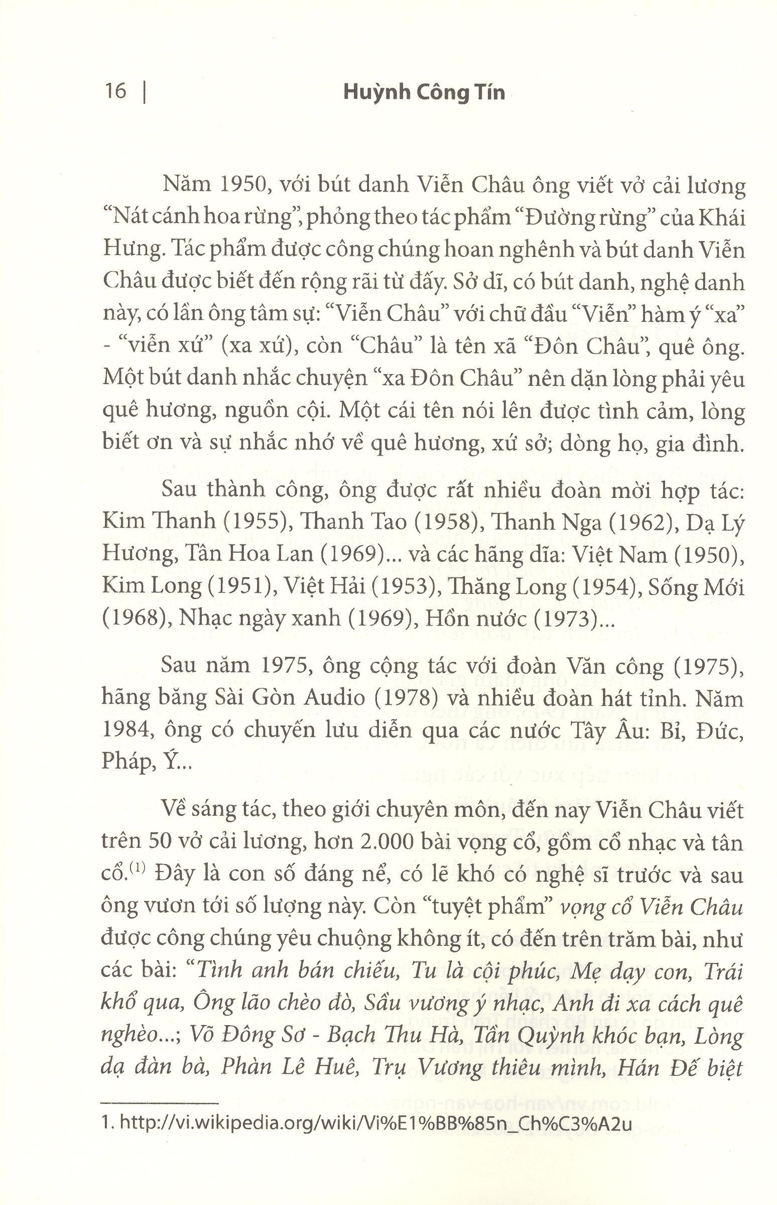 Soạn giả Viễn Châu – Tác giả và tác phẩm vọng cổ