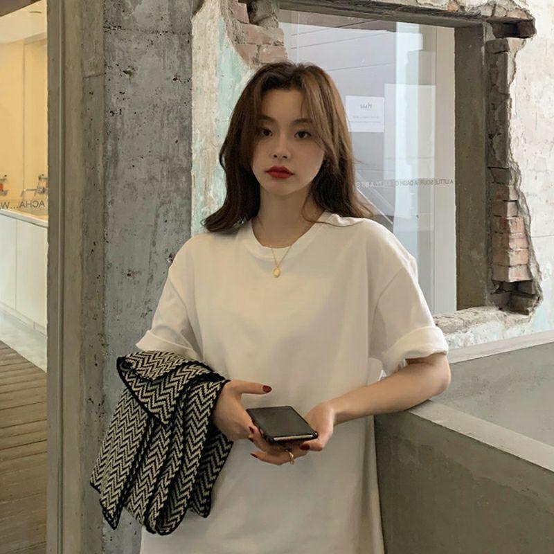 LàEM_Áo phông trắng trơn 100% cotton