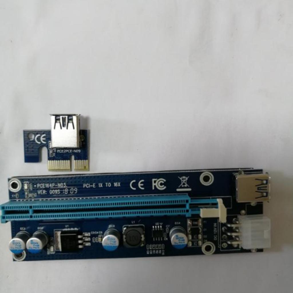 2x60cm PCI-E Riser Card 009S 1x to 16x Extender Adapter USB 3.0 Cable