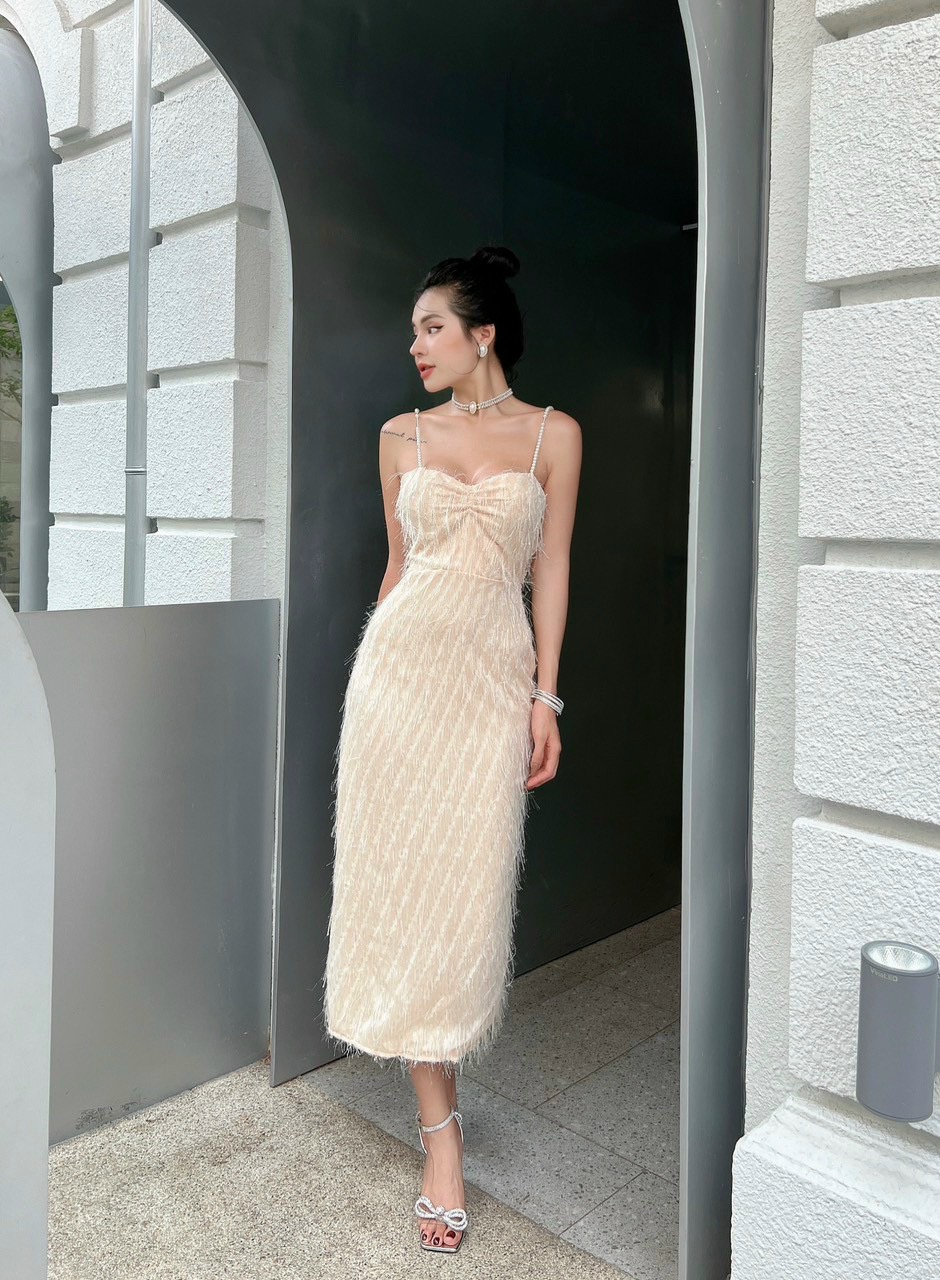 Đầm lông Ngọc 2 dây