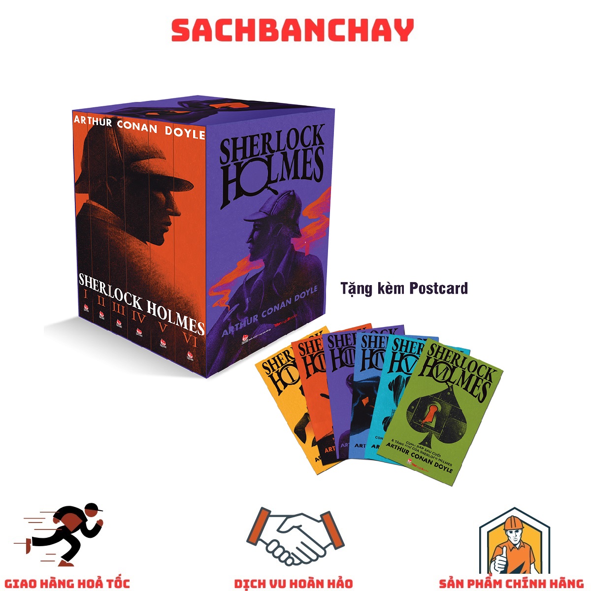Boxset Sherlock Holmes: Bộ 6 Tập - Tặng Kèm 6 Postcard