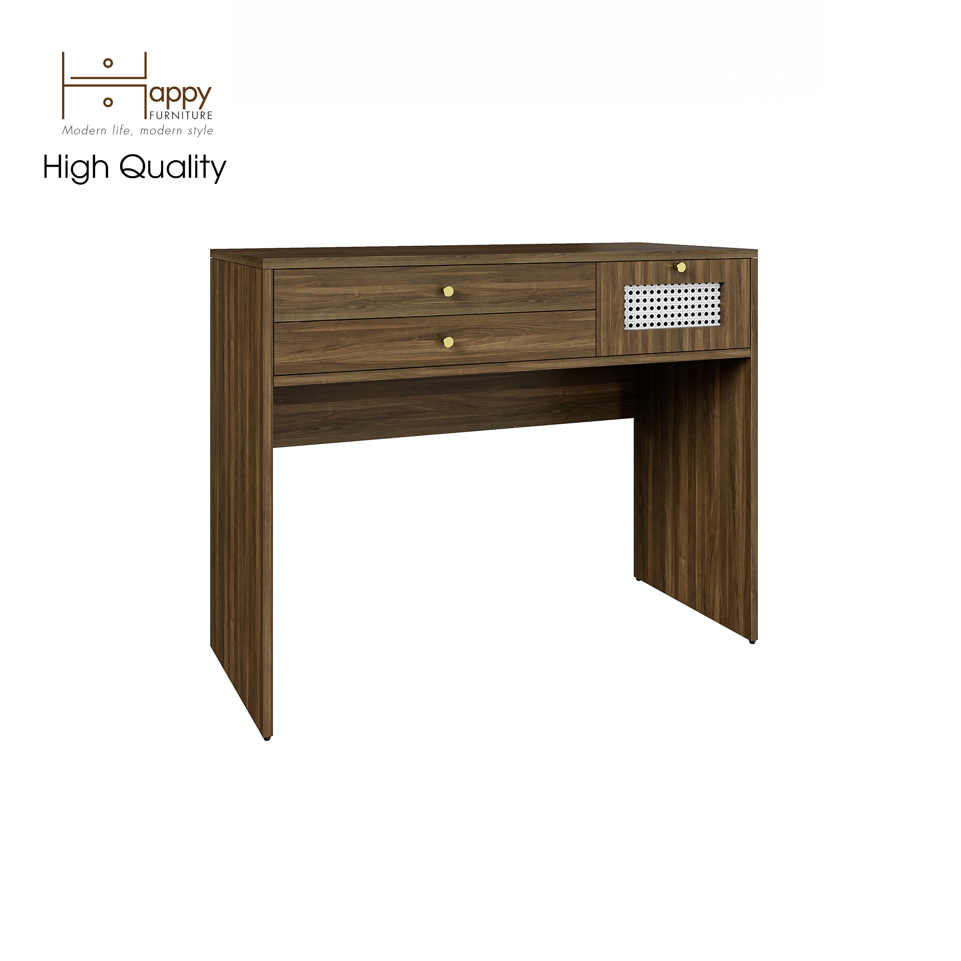 [Happy Home Furniture] ROTAN, Bàn trang điểm 3 ngăn kéo, 100cm x 45cm x 78cm ( DxRxC), BAN_072