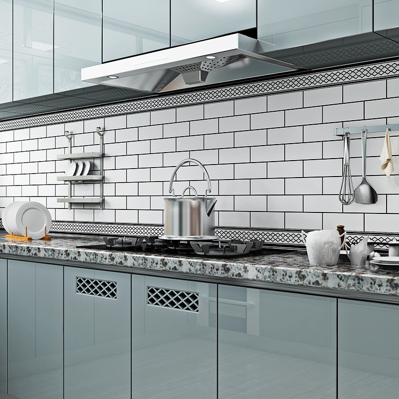 Combo 3 mét giấy dán bếp, decal dán bếp tráng nhôm TƯỜNG GẠCH TRẮNG khổ 60cm có keo sẵn