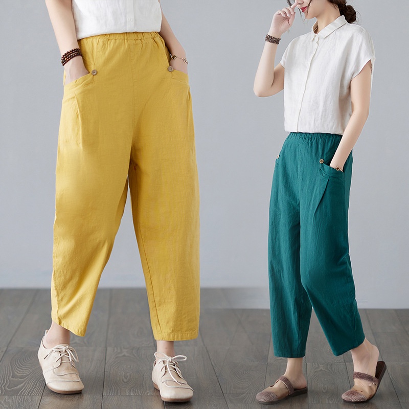 Quần ống rộng nữ, chất liệu Đũi cao cấp, phong cách Hàn Quốc, trẻ trung, thoải mái NeSa Shop QKH.056