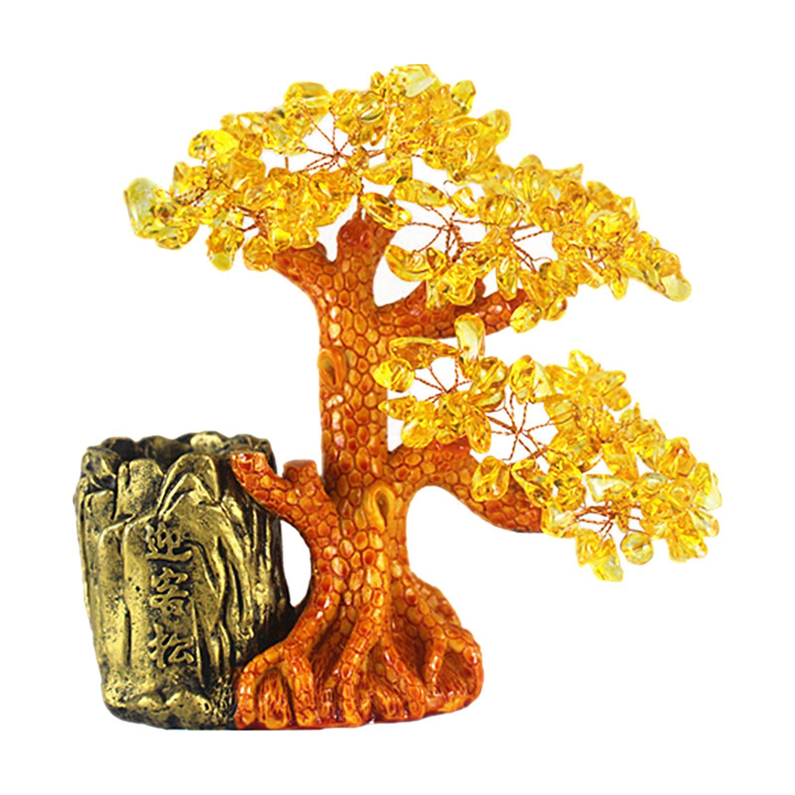 Lucky Money Tree Pen Holder Ornament Statue Crafts for Table Decor