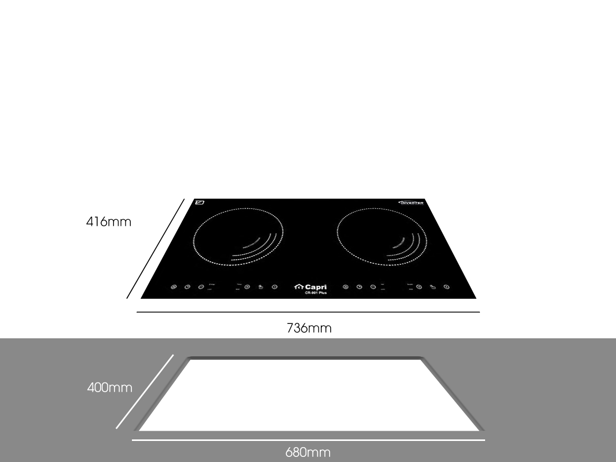 Bếp điện từ đôi Capri CR-901 Plus - Hàng Chính Hãng, Sản Xuất Theo Công Nghệ Tiên Tiến Châu Âu, Tiết Kiệm Điện Và Thời Gian Nấu Tối Ưu