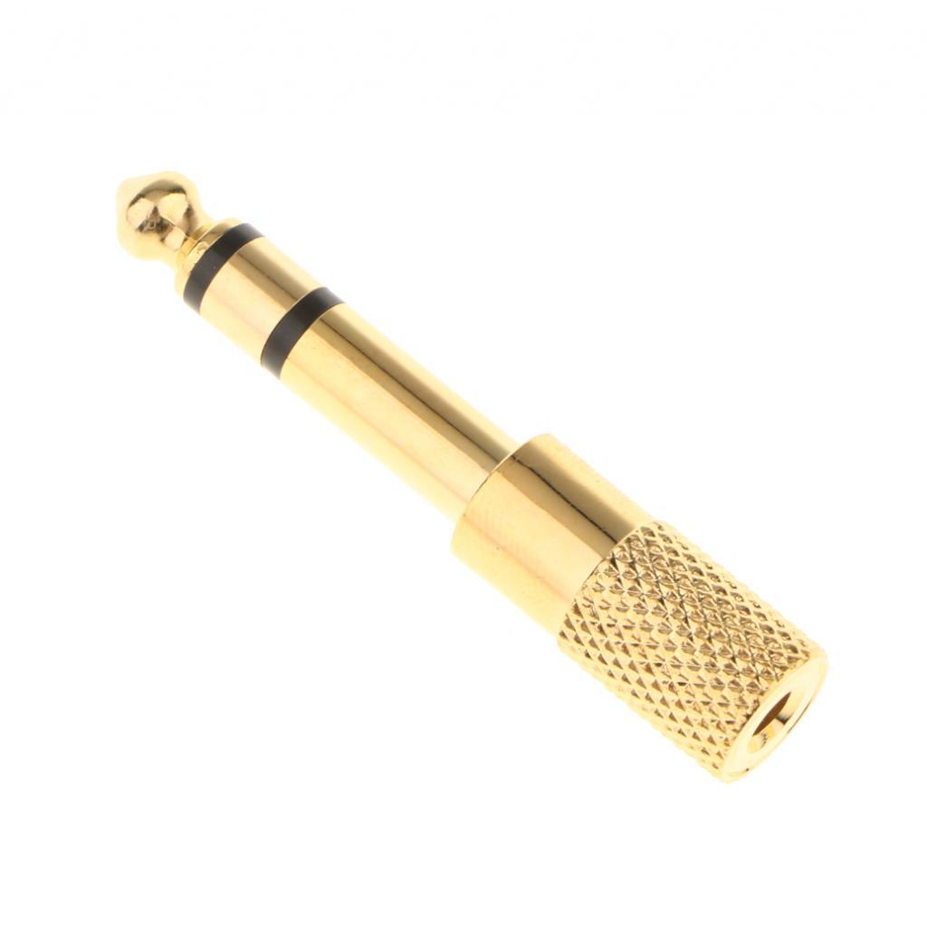 6.35mm  Male to 3.5mm Female Stereo  Gold Plated