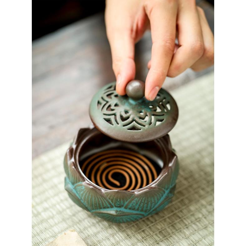 Lư Hương Đĩa Gốm, Lư Hương Hoa Sen, Lư Hương, Đàn Hương, Trầm Hương, Lư Hương Thiền Trong Nhà, Một Chiếc