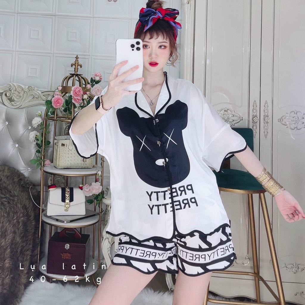 Đồ bộ mặc nhà đùi Pijama chất lụa latin loại 1 mềm mịn mát - Freesize dưới 60 kg