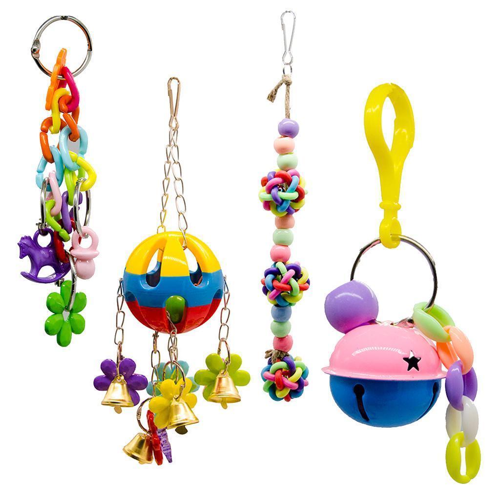 Bird Parrot Toy Hanging Bell Pet Birdcage Hammock Swing