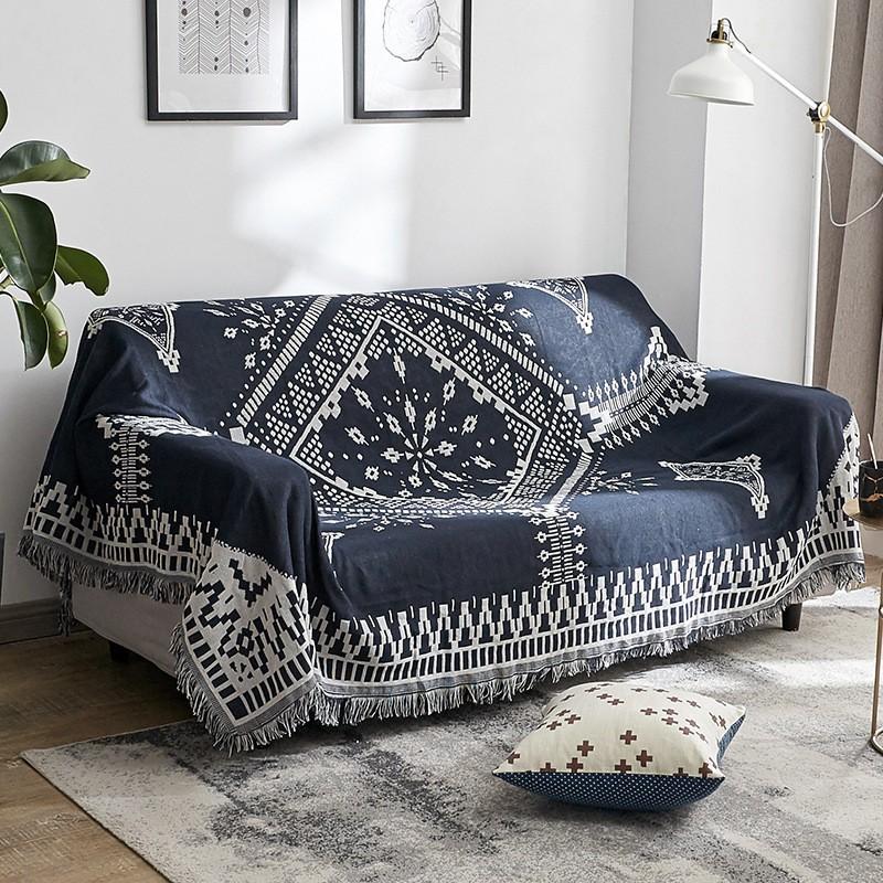 Thảm Vintage Dệt Sợi Bông Cotton, Thảm trải sàn, Thảm trải sofa, trải phòng ngủ